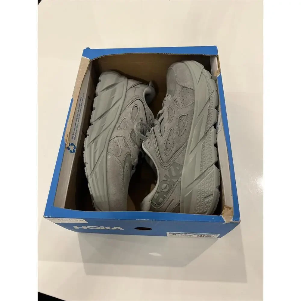 Hoka One One U Clifton L Suede- Limestone/Grey- Men's 8/Women's 9 - Picture 9 of 9